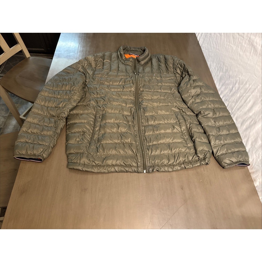 Tommy Hilfiger Puffer Jacket Green  XXL Lightweight Packable Down Quilted‎